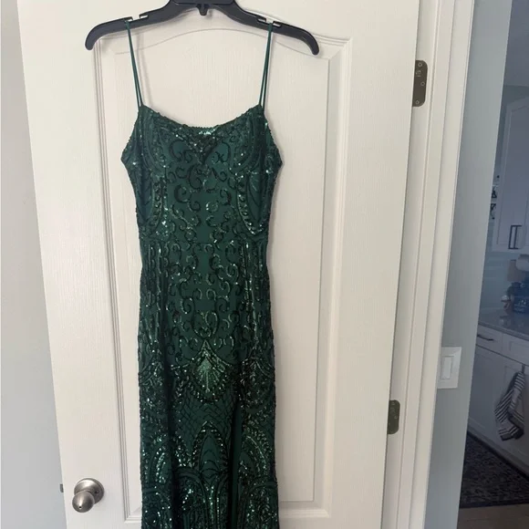 Blondie Nites Emerald Sequin Gown - Picture 1 of 5
